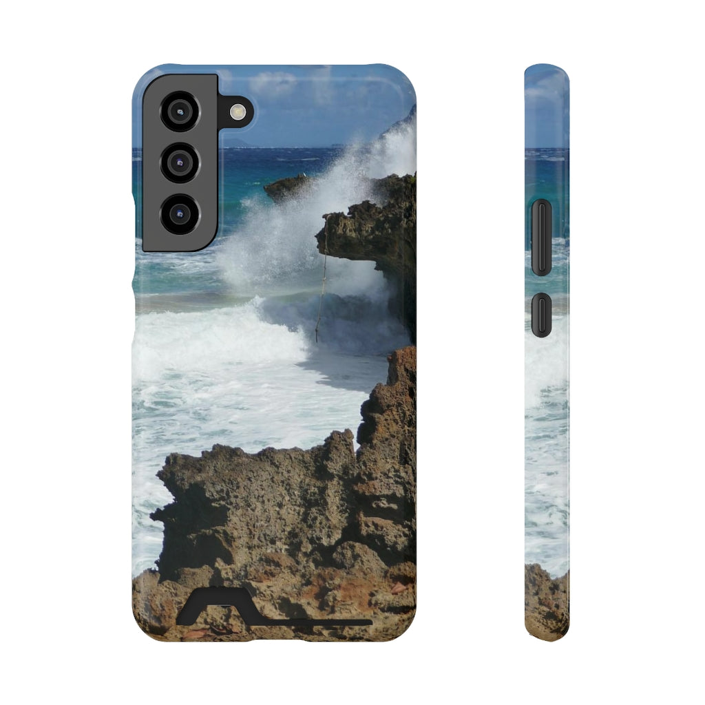 "Surfer's Saving Rope" - Galaxy S22 S21 & iPhone 13 Case With Card Holder - Fry1Productions