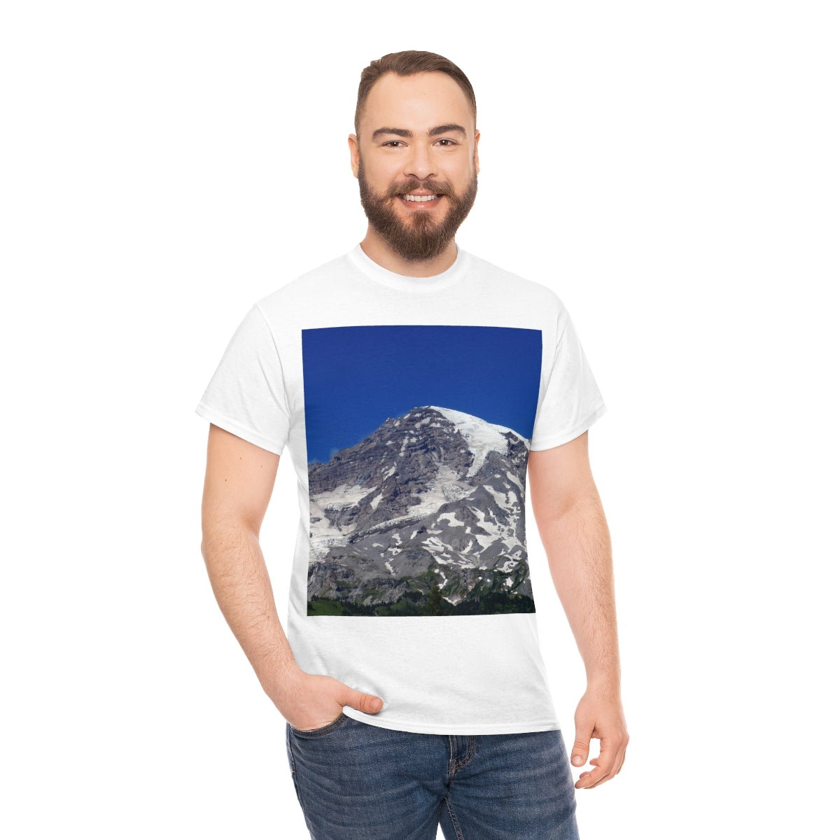 Majestic Mt. Rainier - Unisex Heavy Cotton Tee - Fry1Productions