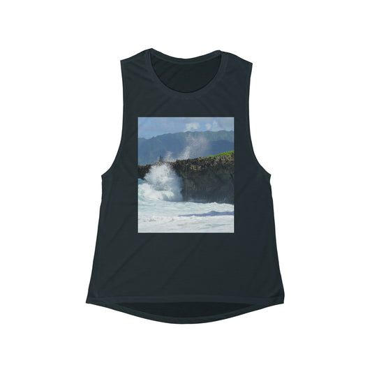 Surfer's Saving Rope - Women's Flowy Scoop Muscle Tank - Fry1Productions