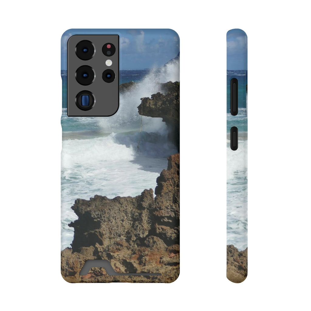 "Surfer's Saving Rope" - Galaxy S22 S21 & iPhone 13 Case With Card Holder - Fry1Productions