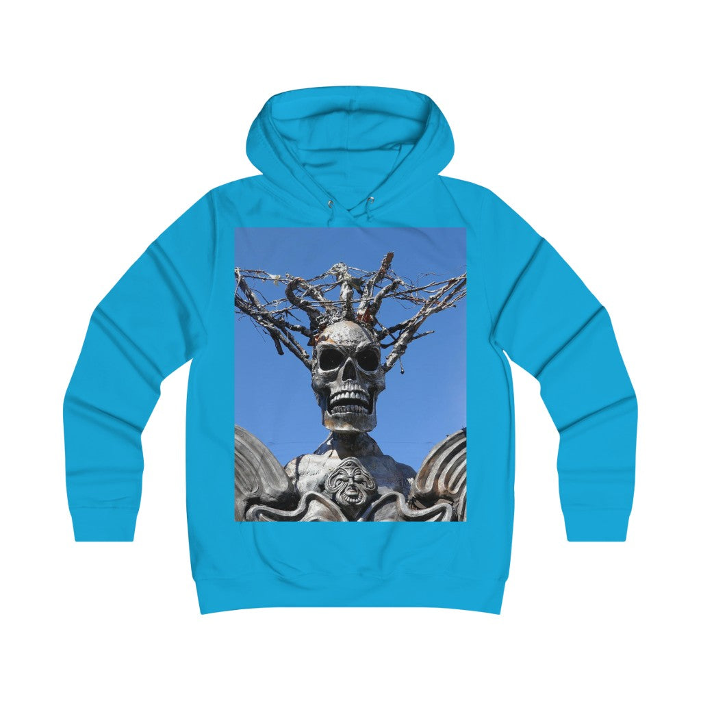 "Skull Warrior Stare" - Girlie College Hoodie - Fry1Productions