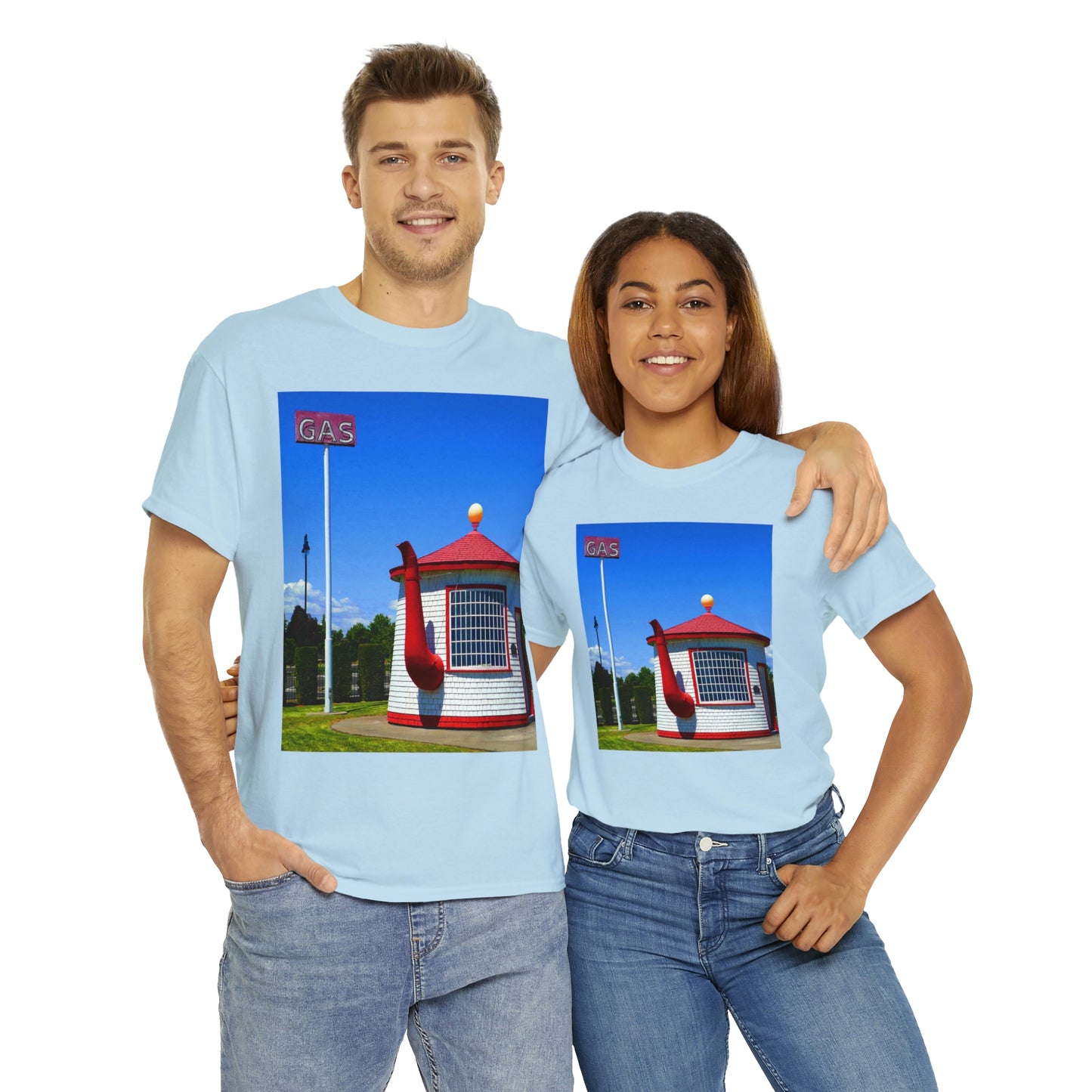 Historic Teapot Dome Service Station - Unisex Heavy Cotton Tee - Fry1Productions