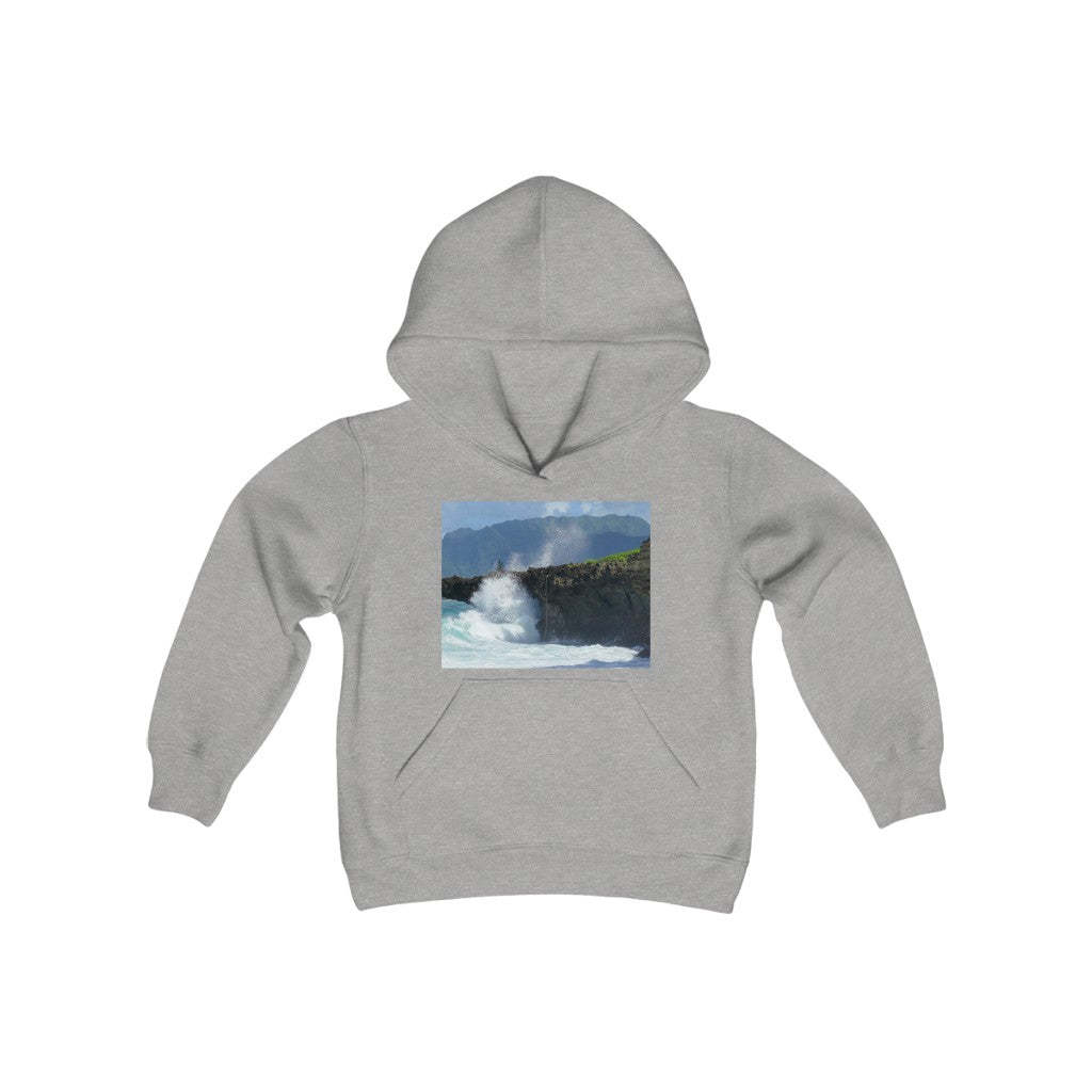 "Rockin Surfer's Rope" - Youth Heavy Blend Hooded Sweatshirt - Fry1Productions