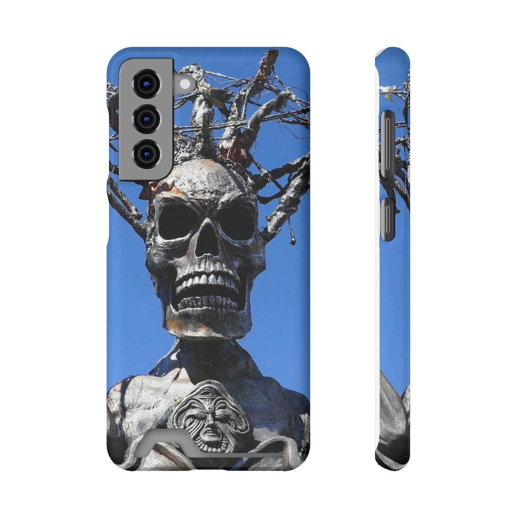 "Skull Warrior Stare" - Galaxy S22 S21 & iPhone 13 Case With Card Holder - Fry1Productions