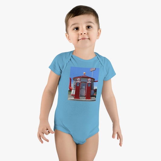 Awesome Teapot Dome Service Station - Baby Short Sleeve Onesie - Fry1Productions