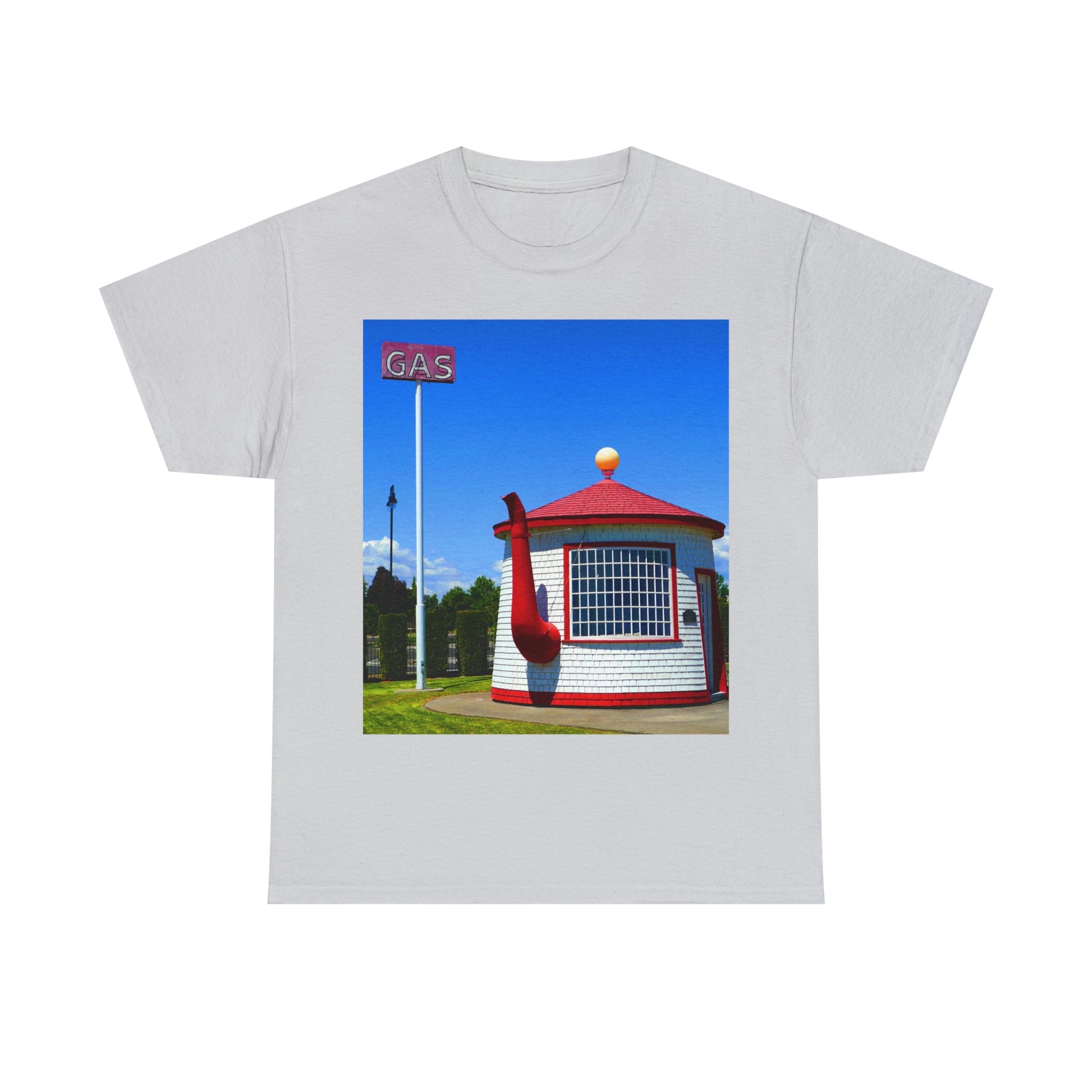 Historic Teapot Dome Service Station - Unisex Heavy Cotton Tee - Fry1Productions