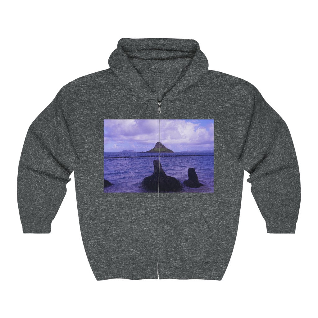 "Wade To Chinaman's Hat" - Unisex Full Zip Hooded Sweatshirt - Fry1Productions