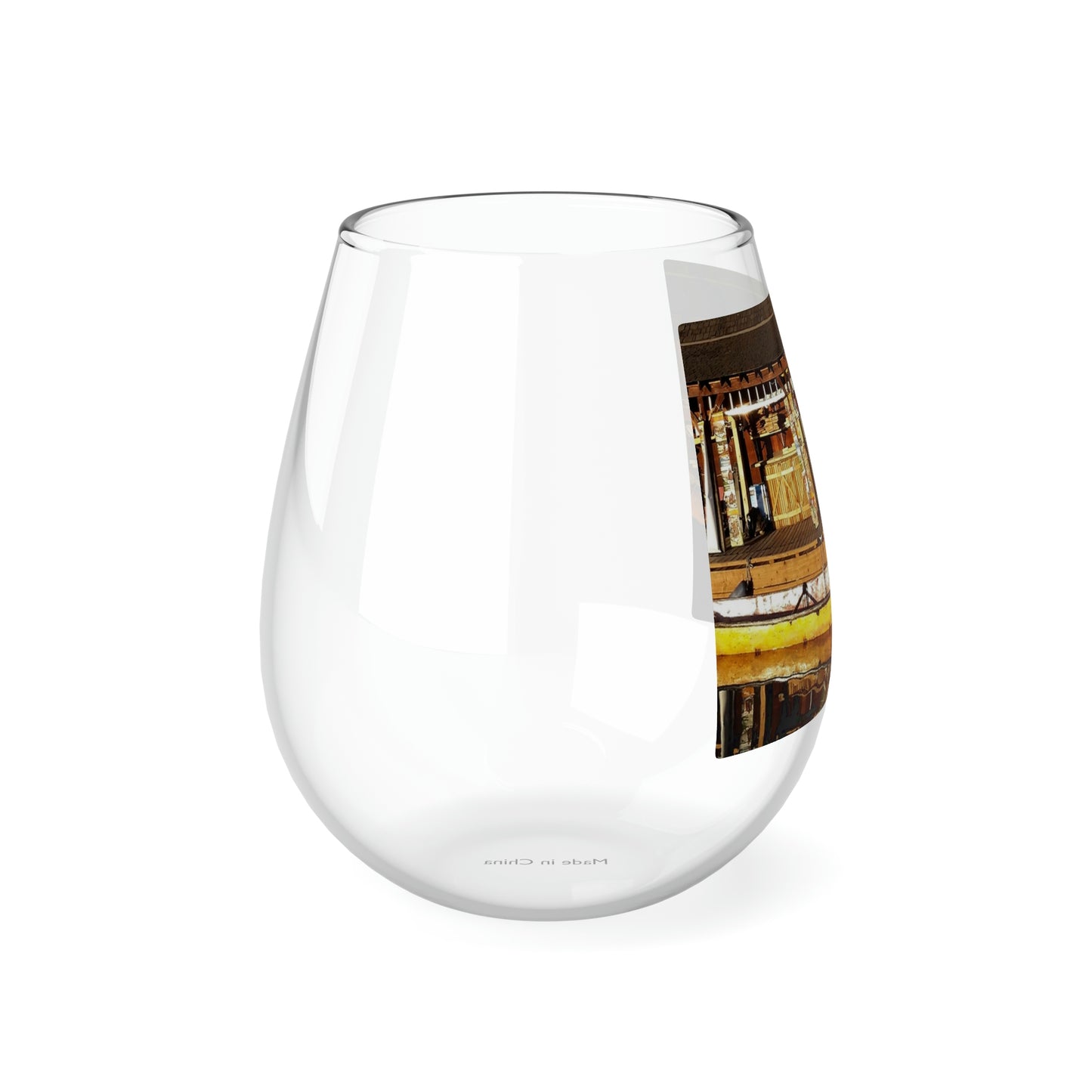 Qil' Bid Awe - Stemless Wine Glass, 11.75 oz - Fry1Productions