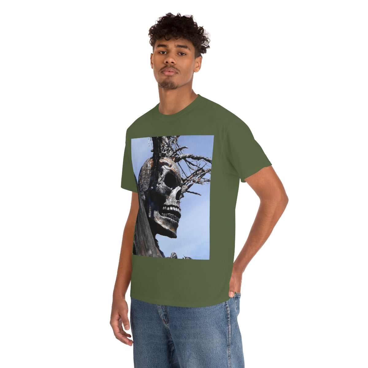 Skull Warrior (Closeup) - Unisex Heavy Cotton Tee - Fry1Productions