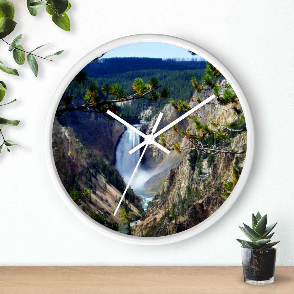 "Yellowstone's Splendor" - 10" Wooden Frame Wall Clock - Fry1Productions