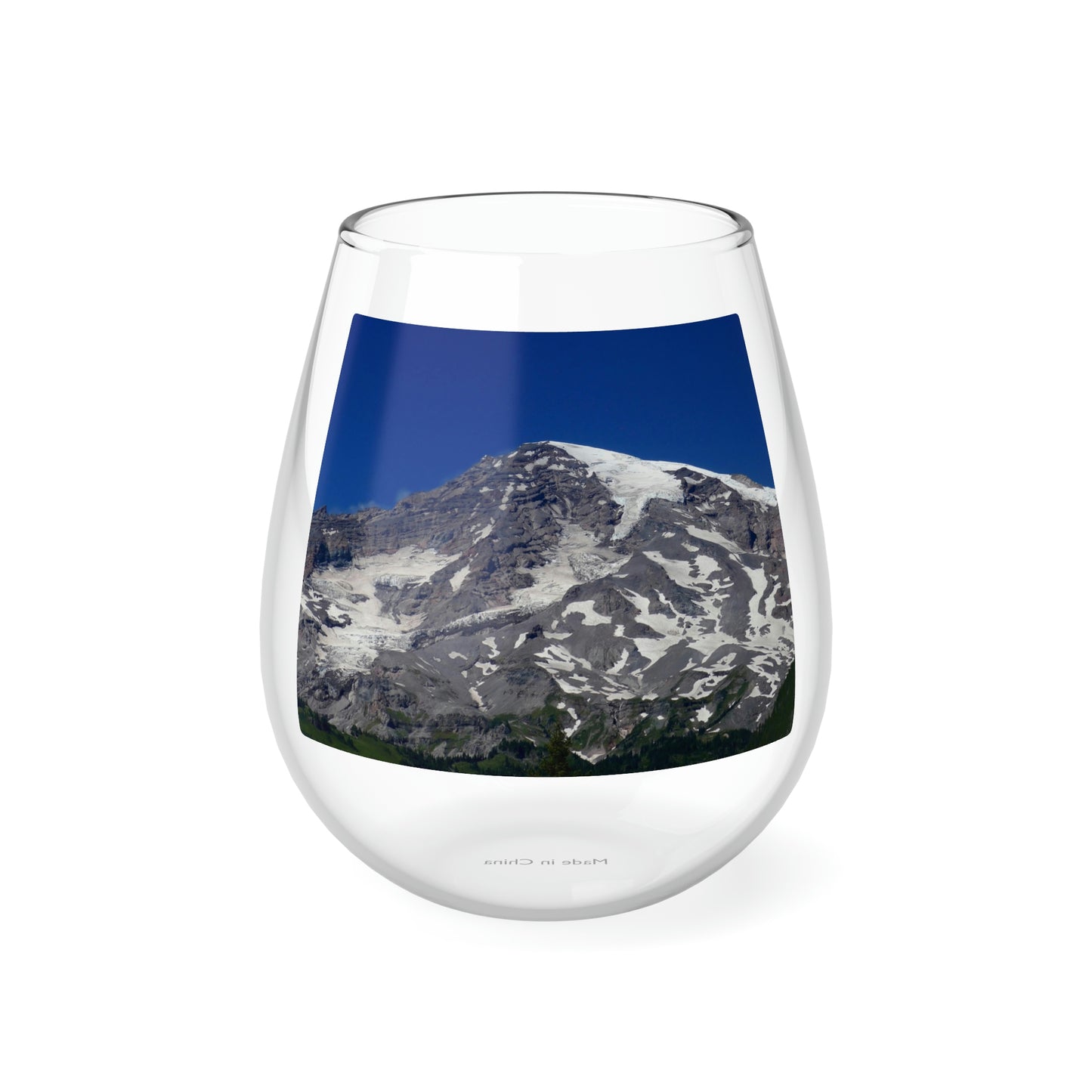Majestic Mt. Rainier - Stemless Wine Glass, 11.75 oz - Fry1Productions