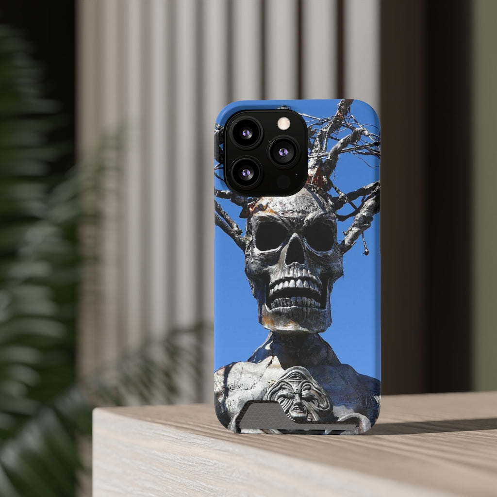 "Skull Warrior Stare" - Galaxy S22 S21 & iPhone 13 Case With Card Holder - Fry1Productions