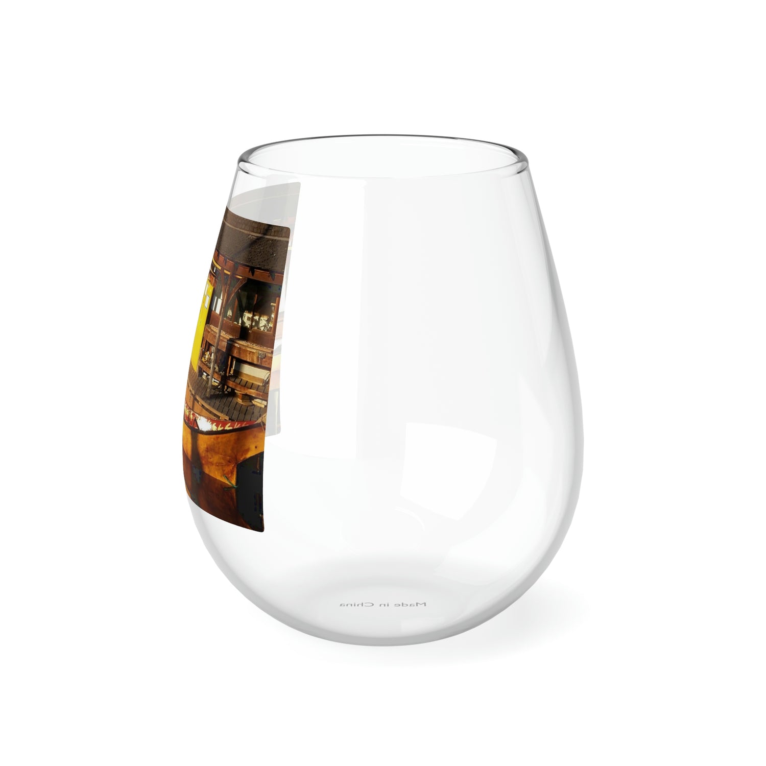 Qil' Bid Awe - Stemless Wine Glass, 11.75 oz - Fry1Productions