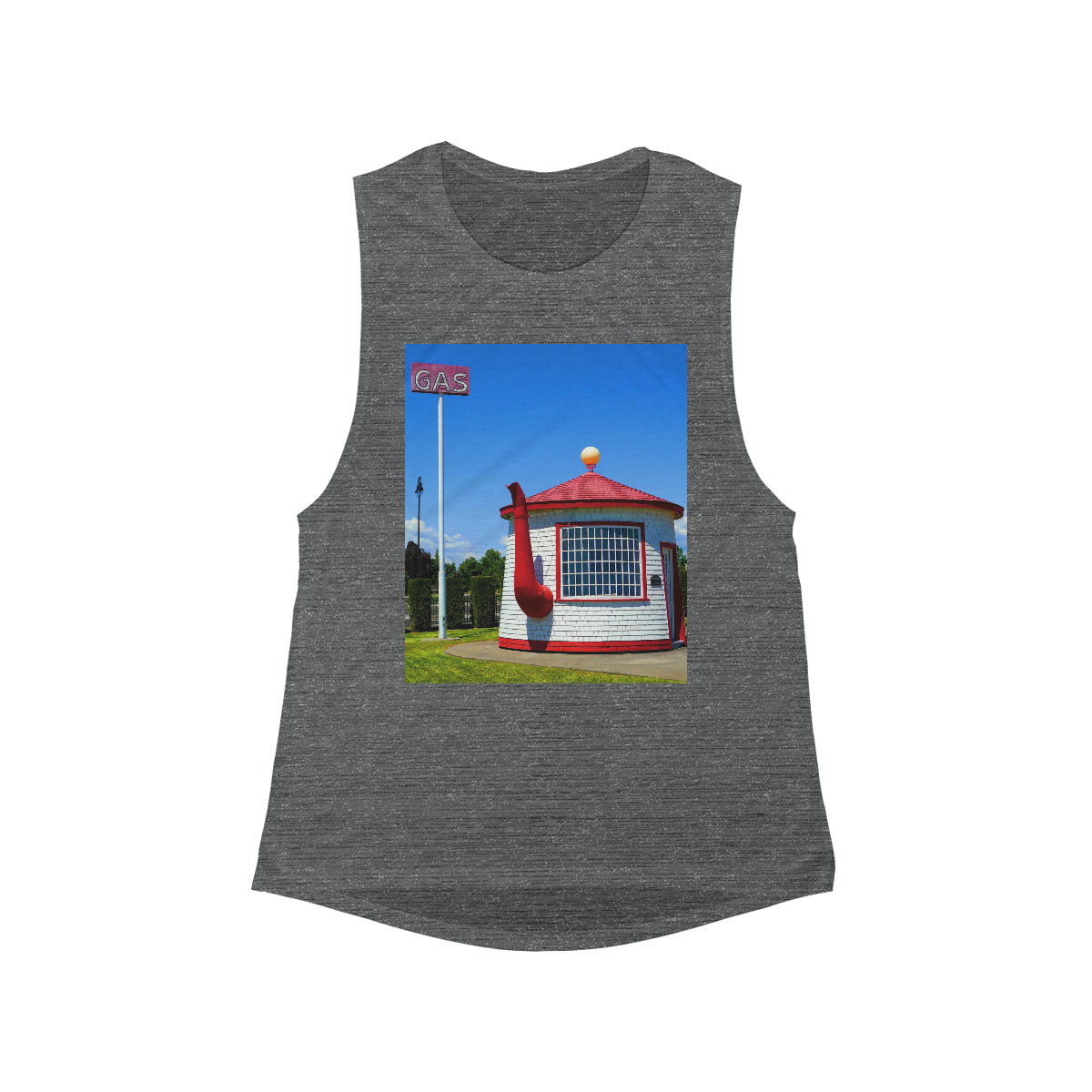 Historic Teapot Dome Service Station - Women's Flowy Scoop Muscle Tank - Fry1Productions