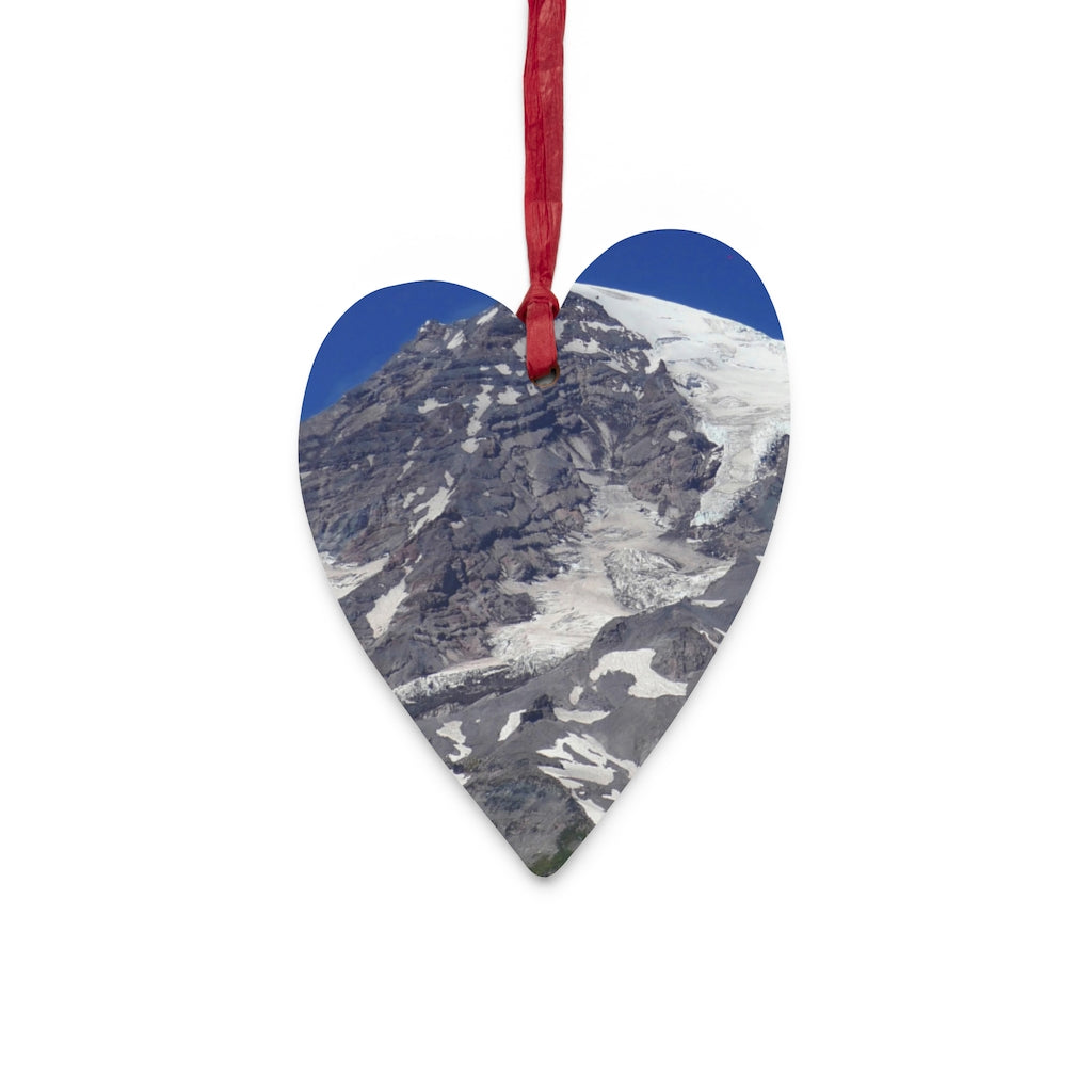 Majestic Mt. Rainier - Wooden Christmas Ornaments - Fry1Productions