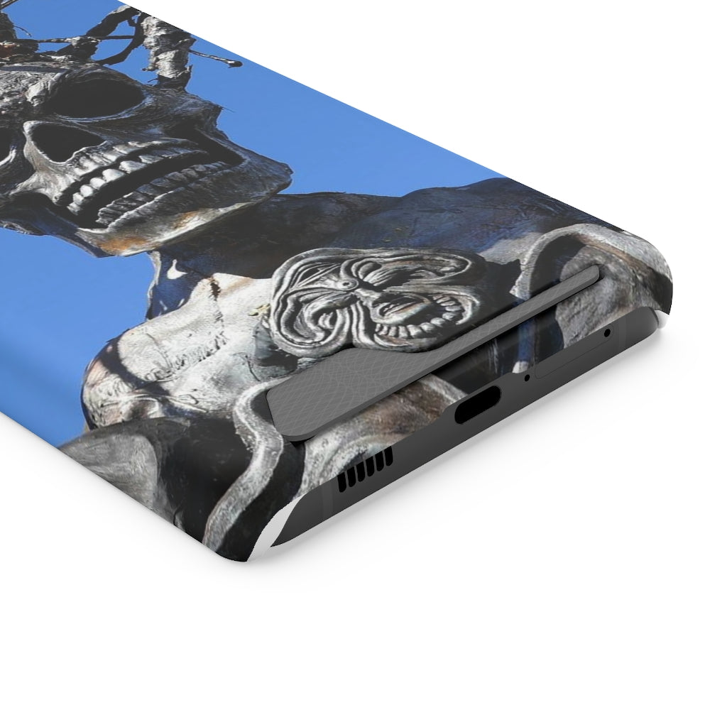 "Skull Warrior Stare" - Galaxy S22 S21 & iPhone 13 Case With Card Holder - Fry1Productions