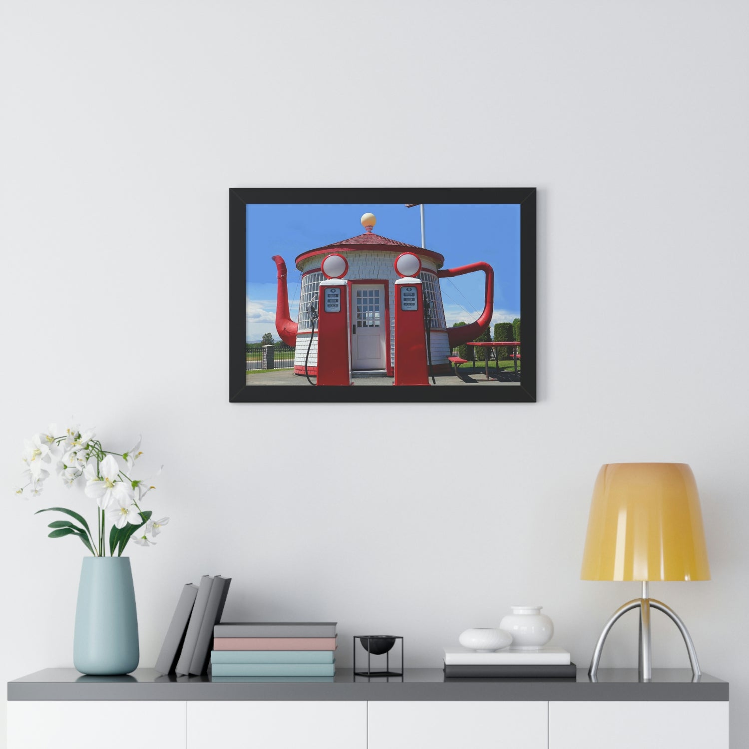 Awesome Teapot Dome Service Station - Framed Horizontal Poster - Fry1Productions