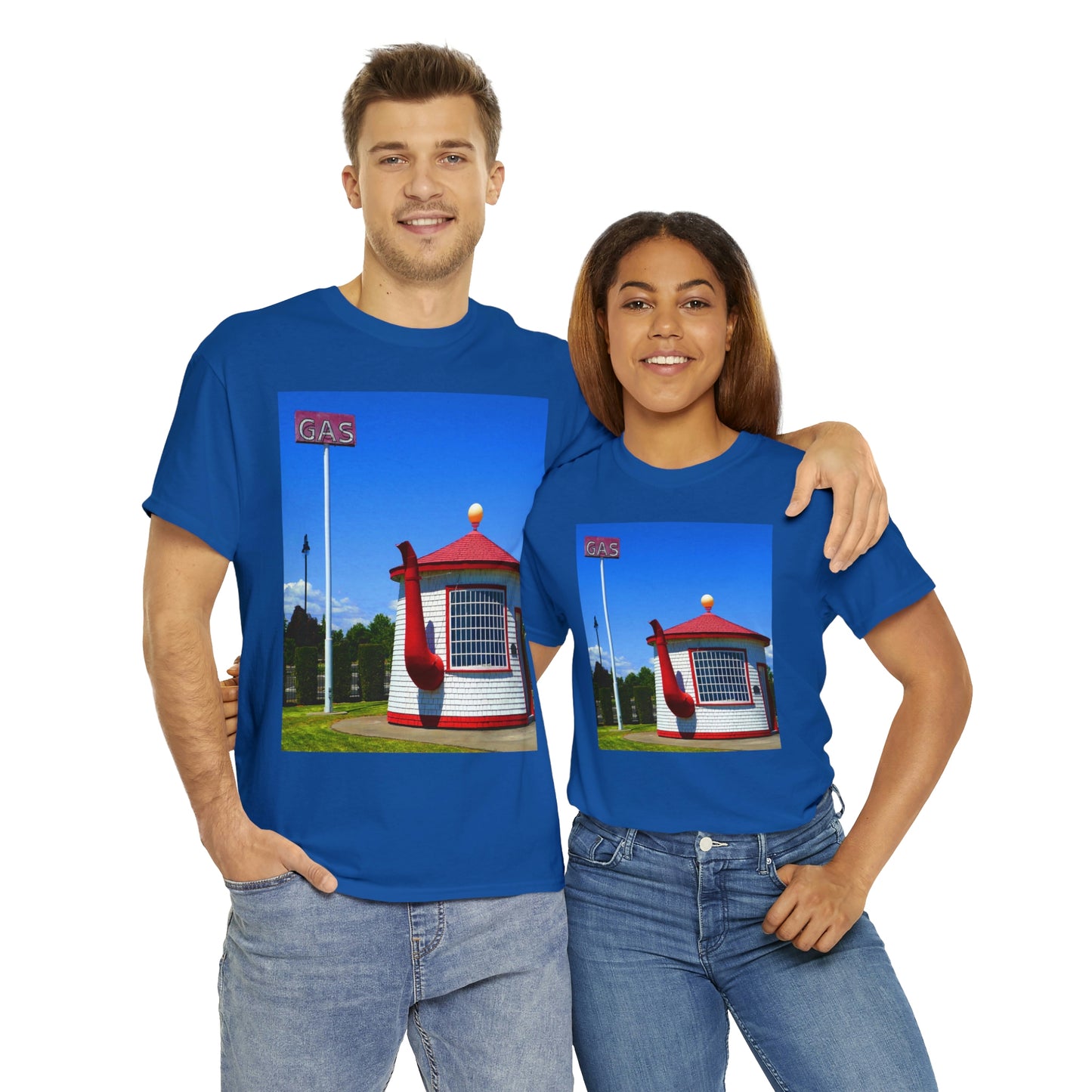 Historic Teapot Dome Service Station - Unisex Heavy Cotton Tee - Fry1Productions