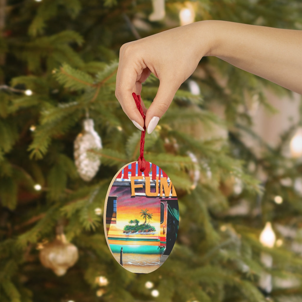 Island Love - Wooden Christmas Ornaments - Fry1Productions
