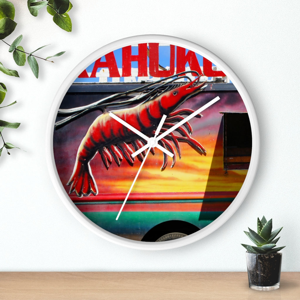 "Kahuku Kai" - 10" Wooden Frame Wall Clock - Fry1Productions