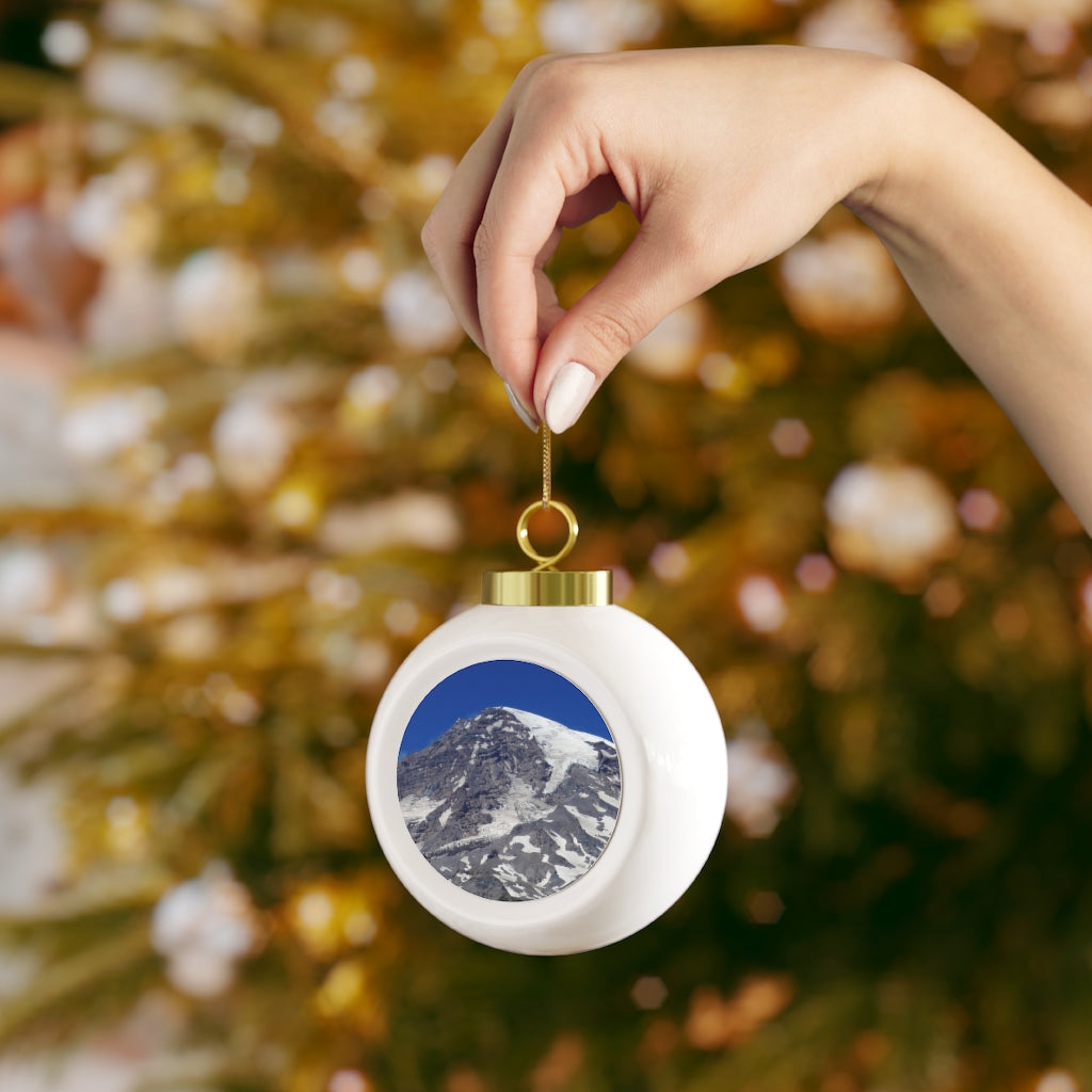 Majestic Mt. Rainier - Christmas Ball Ornament - Fry1Productions