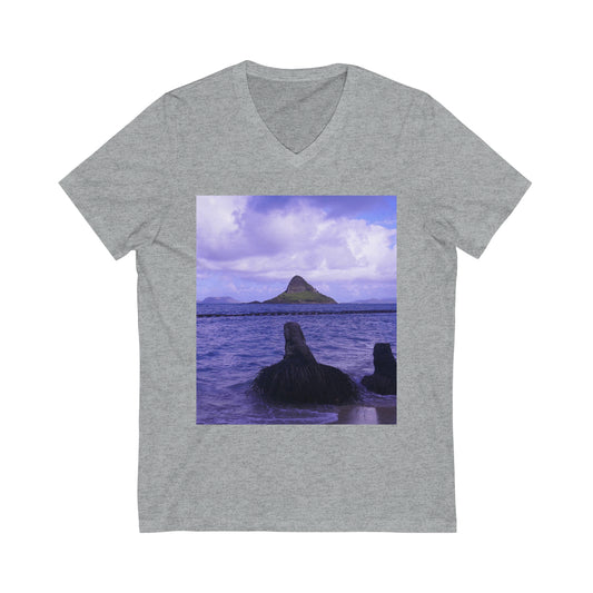 Wade To Chinaman's Hat - Unisex Jersey Short Sleeve V-Neck Tee - Fry1Productions