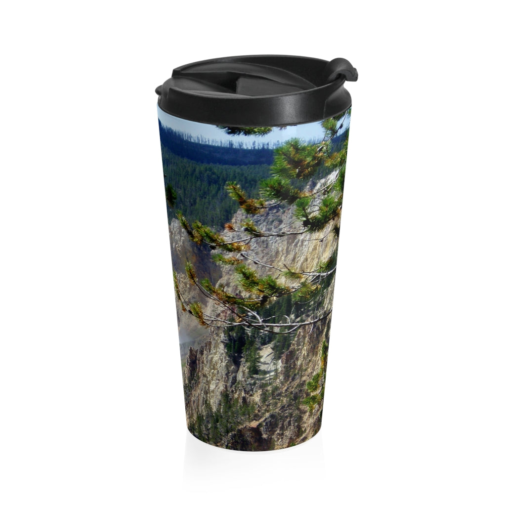 “Yellowstone's Splendor” - Stainless Steel Travel Mug 15 oz - Fry1Productions