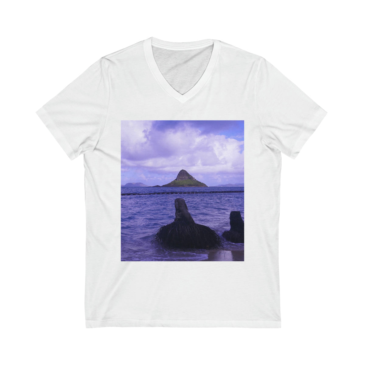 Wade To Chinaman's Hat - Unisex Jersey Short Sleeve V-Neck Tee - Fry1Productions