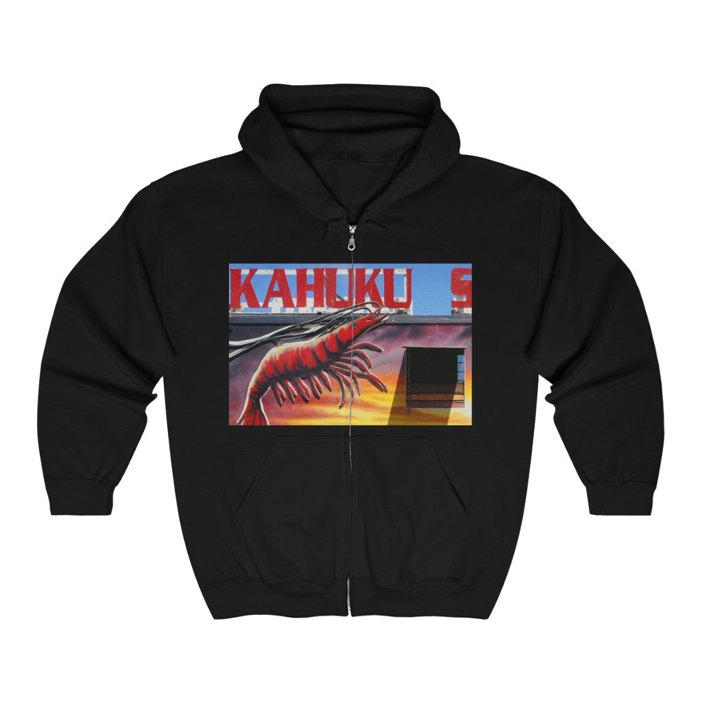 "Awesome Kahuku" - Unisex Full Zip Hooded Sweatshirt - Fry1Productions
