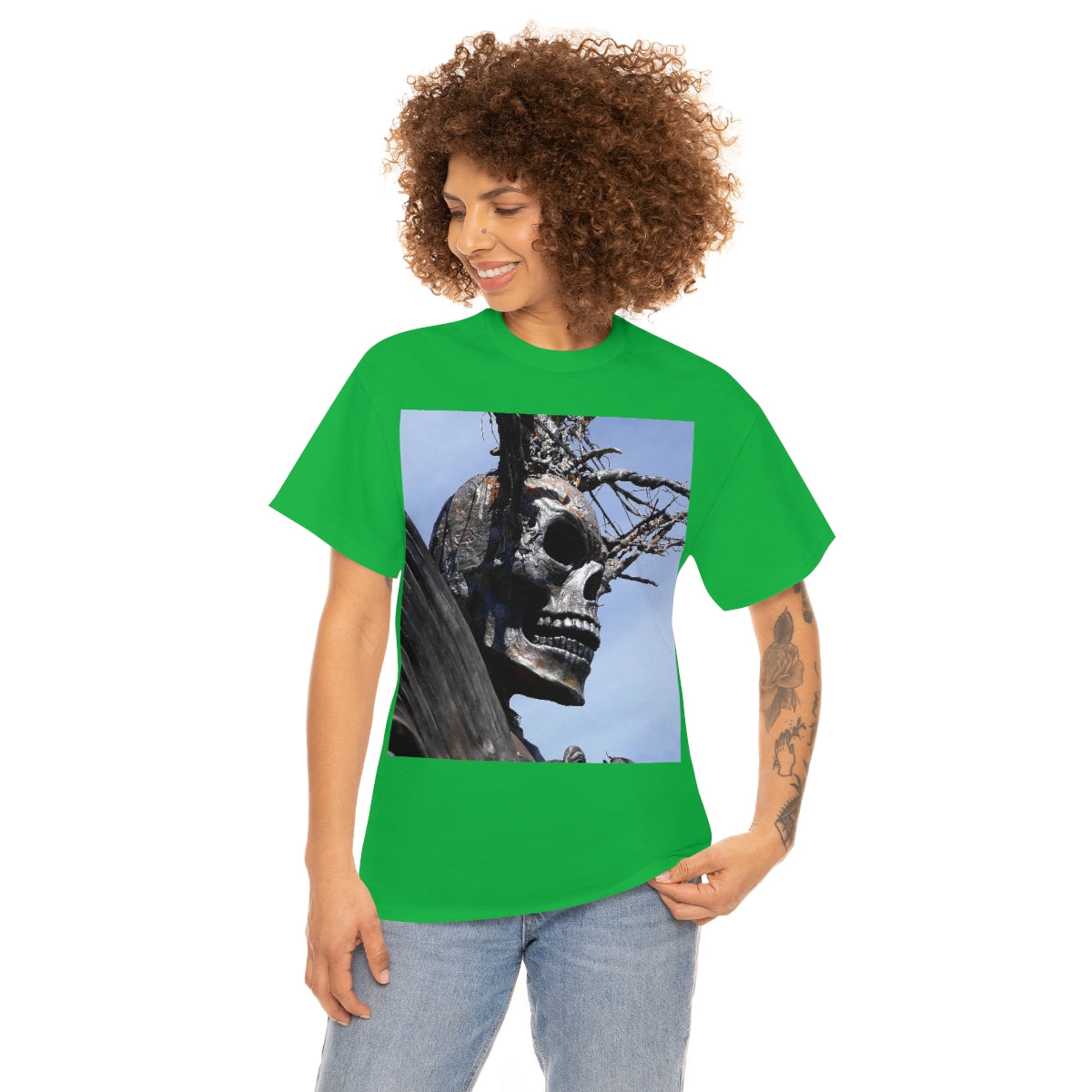 Skull Warrior (Closeup) - Unisex Heavy Cotton Tee - Fry1Productions