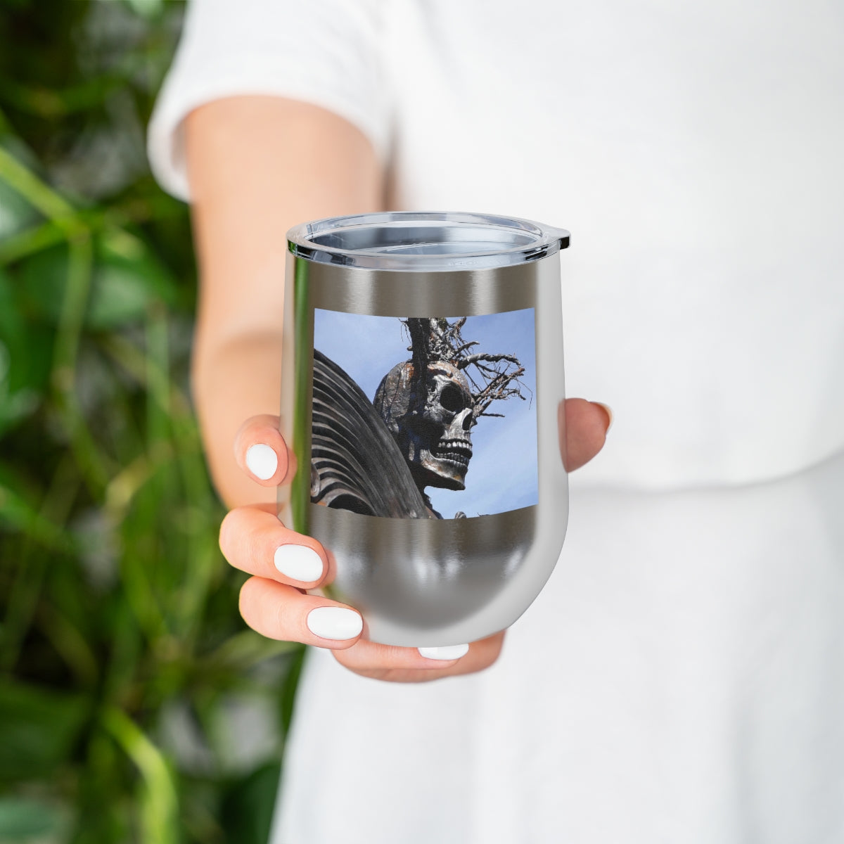Skull Warrior - 12 oz Insulated Wine Tumbler - Fry1Productions