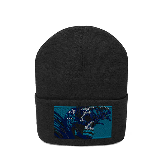 Skull Warrior (color) - Unisex Knit Beanie - Fry1Productions