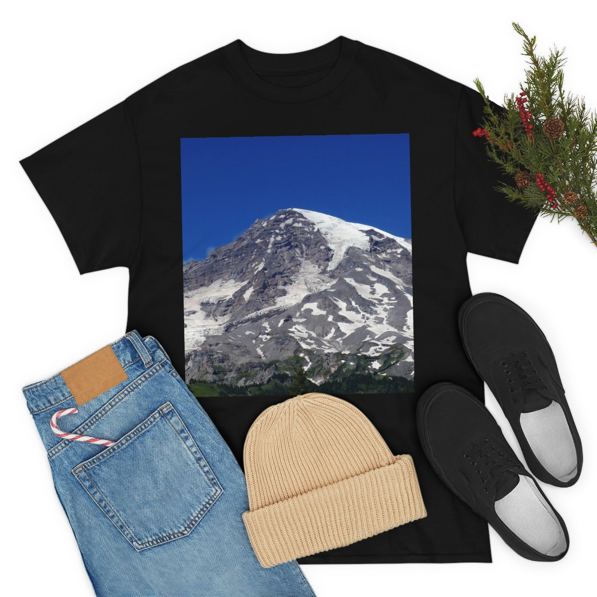 Majestic Mt. Rainier - Unisex Heavy Cotton Tee - Fry1Productions