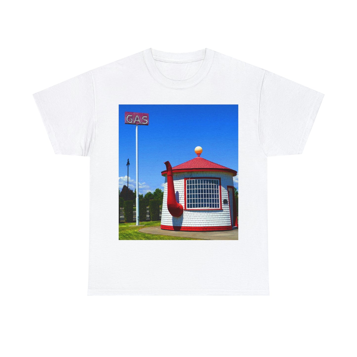 Historic Teapot Dome Service Station - Unisex Heavy Cotton Tee - Fry1Productions