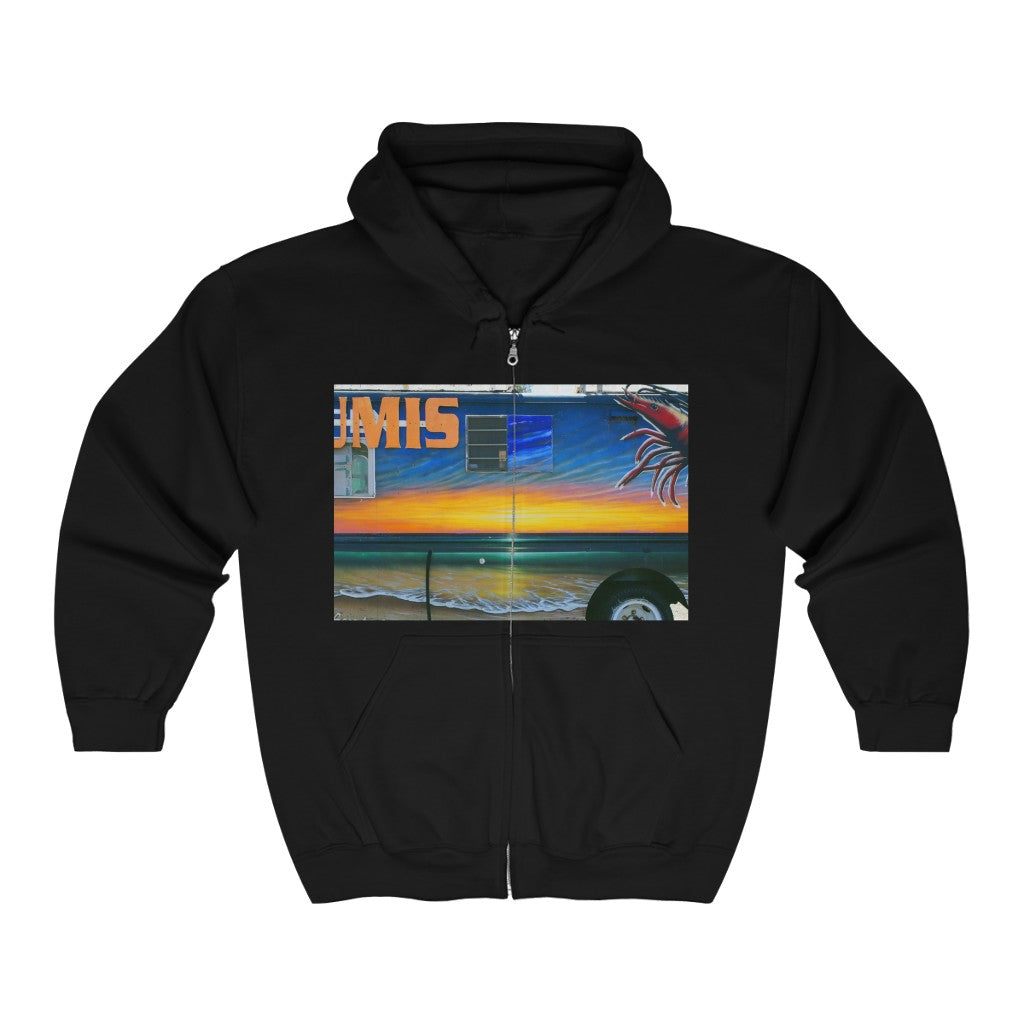 "Fumis Aloha" - Unisex Full Zip Hooded Sweatshirt - Fry1Productions
