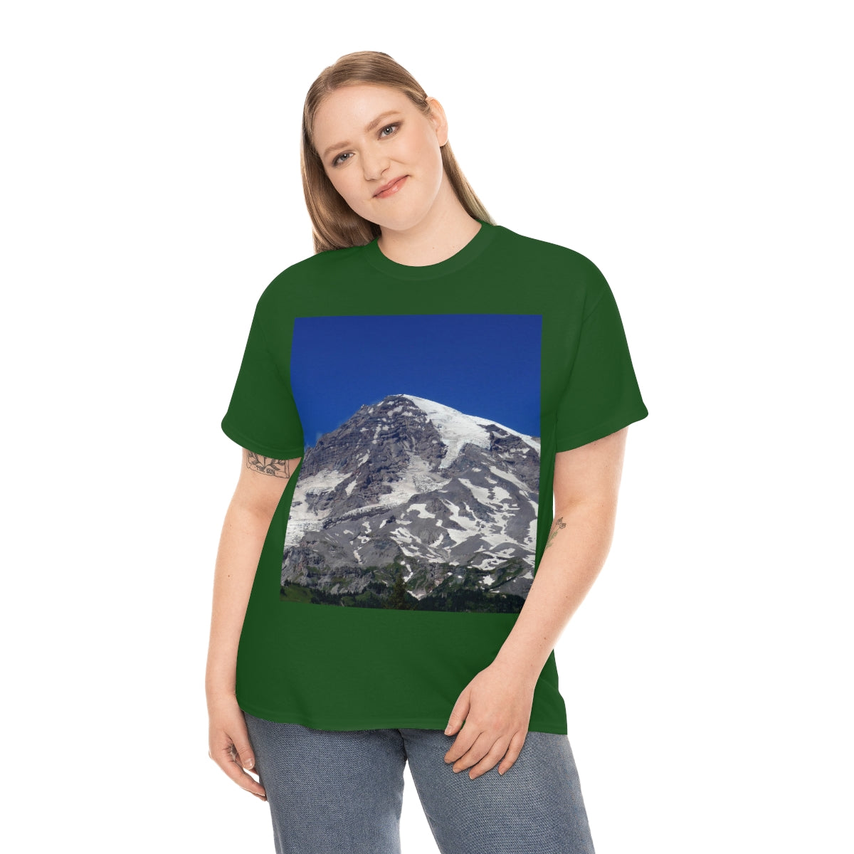 Majestic Mt. Rainier - Unisex Heavy Cotton Tee - Fry1Productions