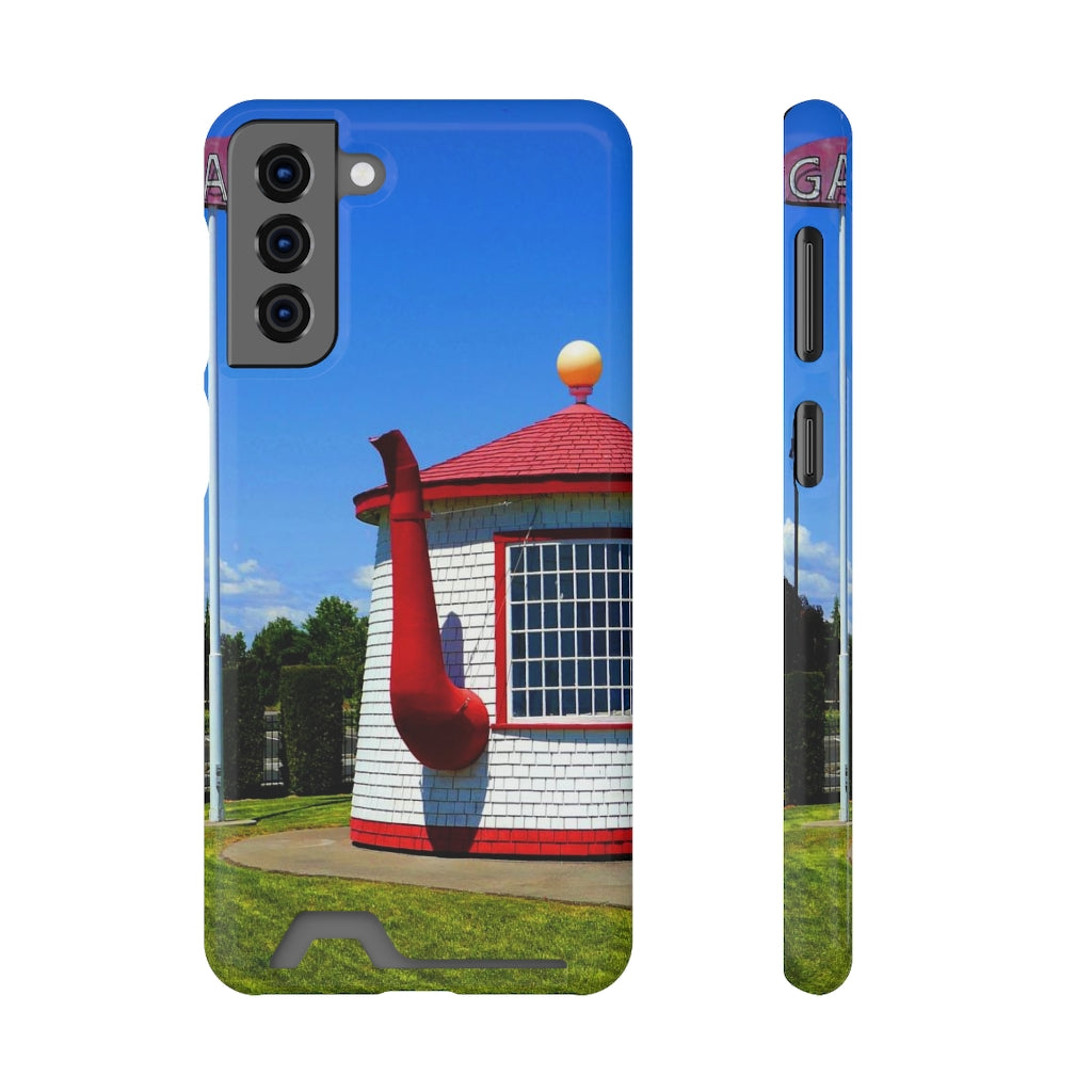 "Historic Teapot Dome Service Station" - Galaxy S22 S21 & iPhone 13 Case With Card Holder - Fry1Productions