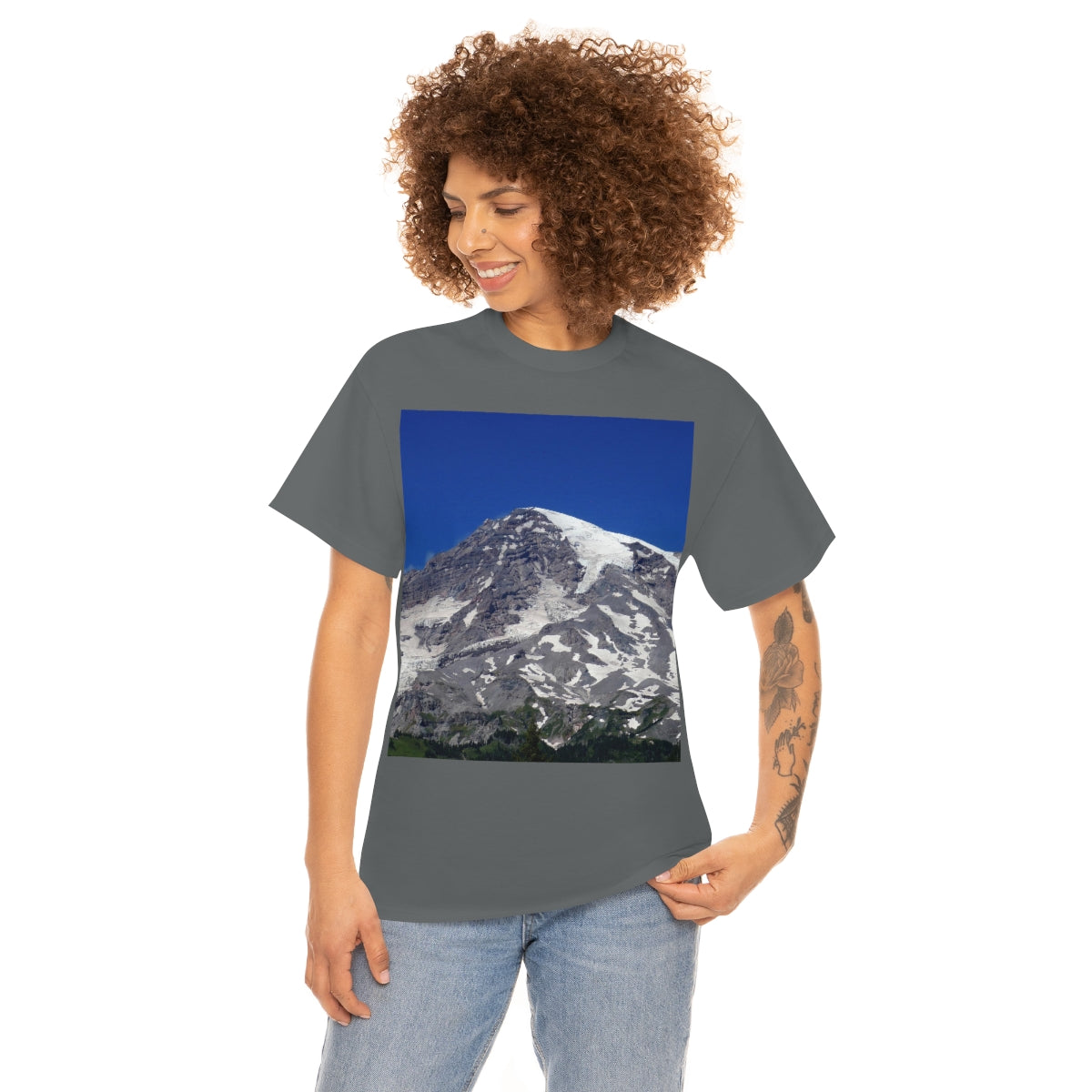 Majestic Mt. Rainier - Unisex Heavy Cotton Tee - Fry1Productions