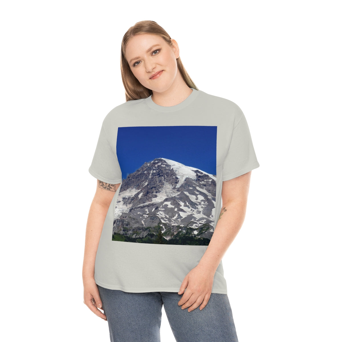 Majestic Mt. Rainier - Unisex Heavy Cotton Tee - Fry1Productions