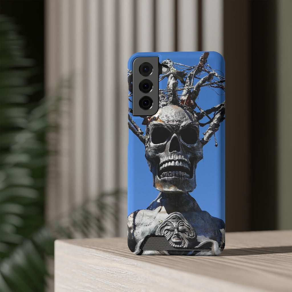 "Skull Warrior Stare" - Galaxy S22 S21 & iPhone 13 Case With Card Holder - Fry1Productions