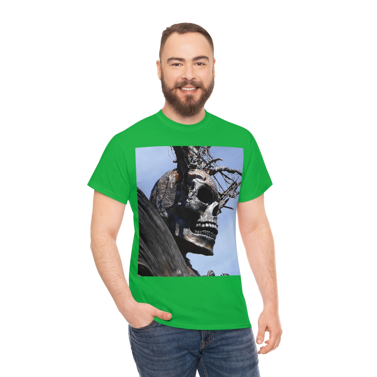 Skull Warrior (Closeup) - Unisex Heavy Cotton Tee - Fry1Productions