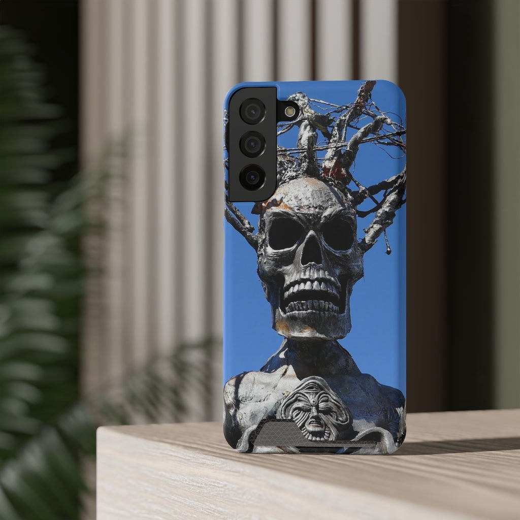 "Skull Warrior Stare" - Galaxy S22 S21 & iPhone 13 Case With Card Holder - Fry1Productions