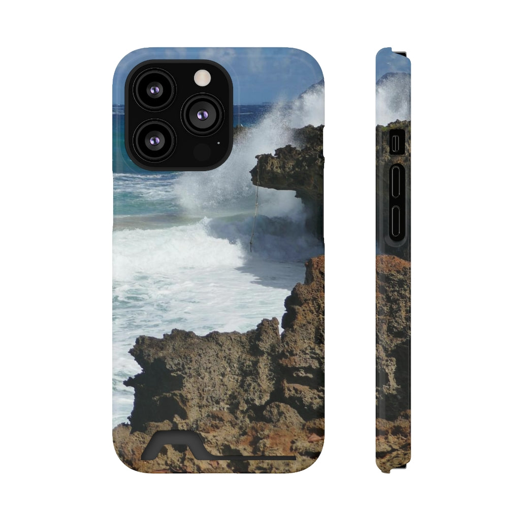 "Surfer's Saving Rope" - Galaxy S22 S21 & iPhone 13 Case With Card Holder - Fry1Productions