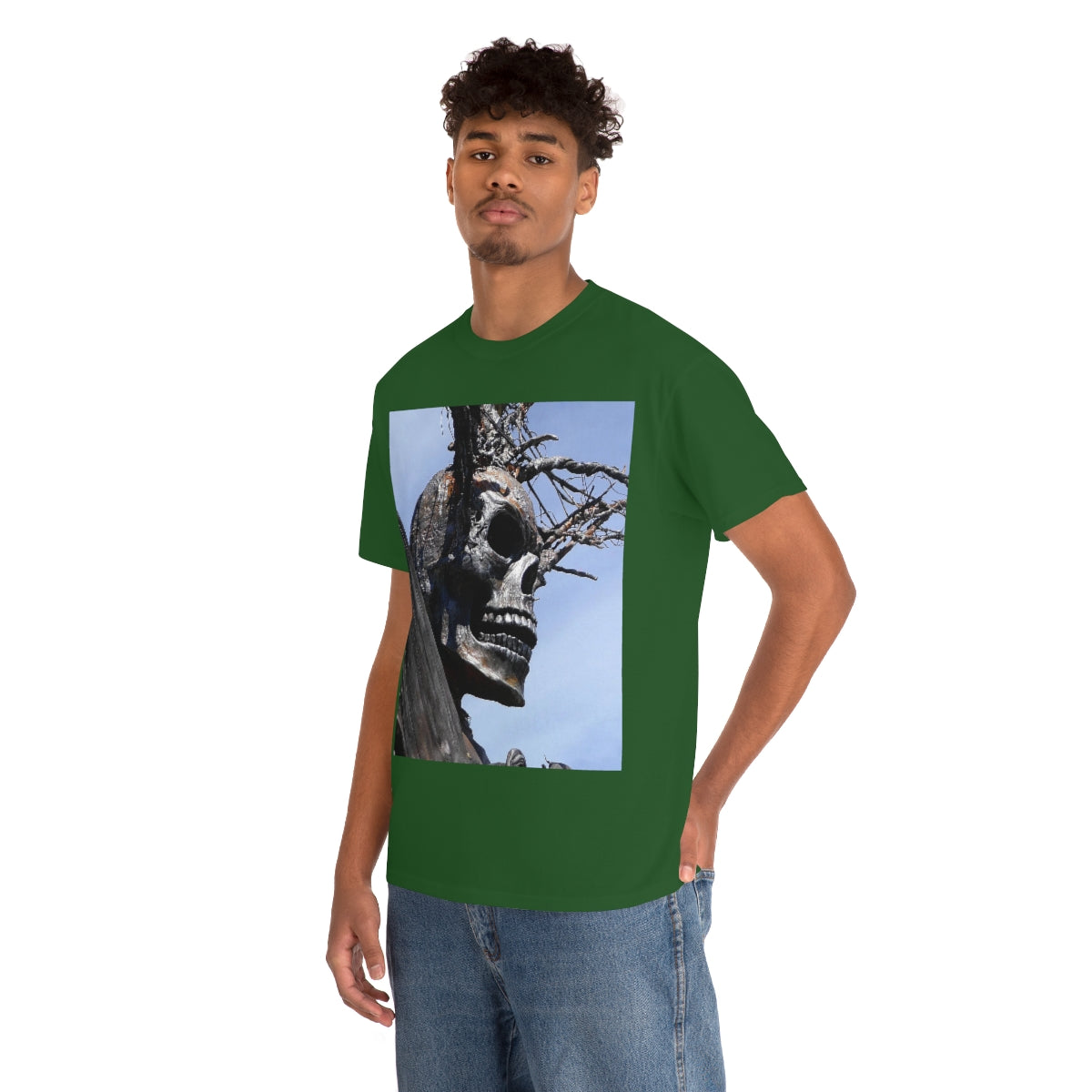 Skull Warrior (Closeup) - Unisex Heavy Cotton Tee - Fry1Productions