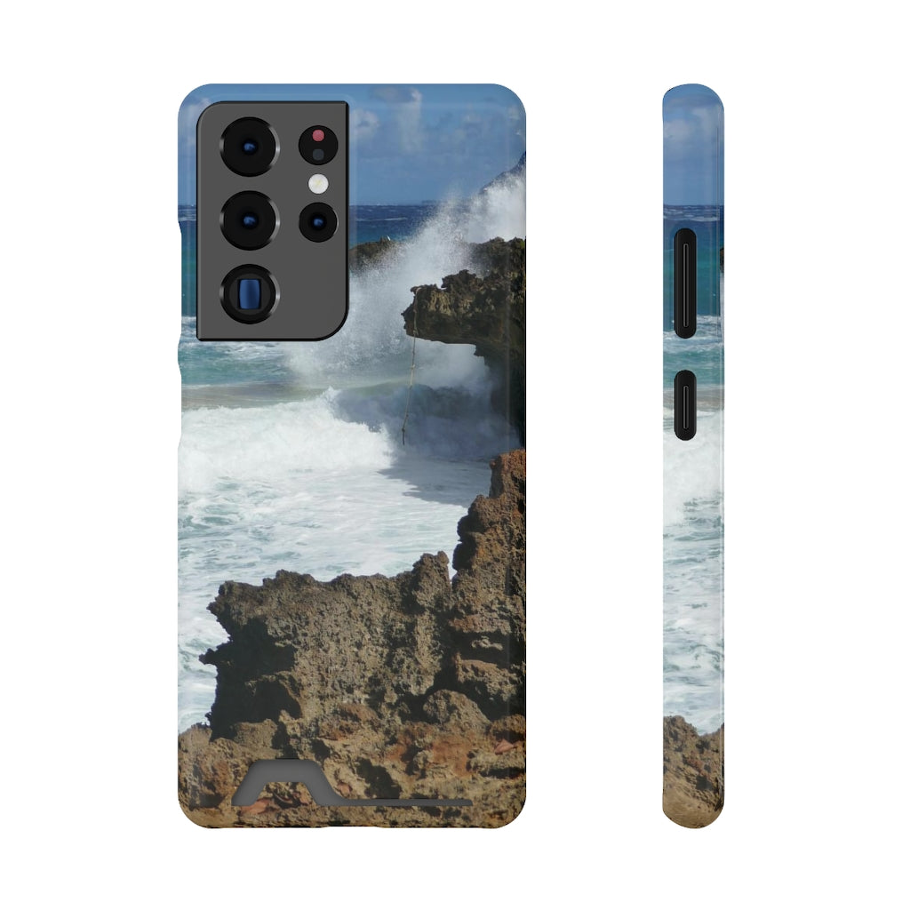 "Surfer's Saving Rope" - Galaxy S22 S21 & iPhone 13 Case With Card Holder - Fry1Productions