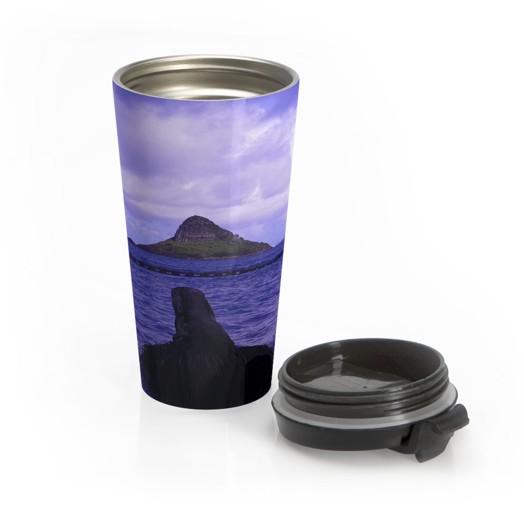 "Wade To Chinaman's Hat" - Stainless Steel Travel Mug 15 oz - Fry1Productions