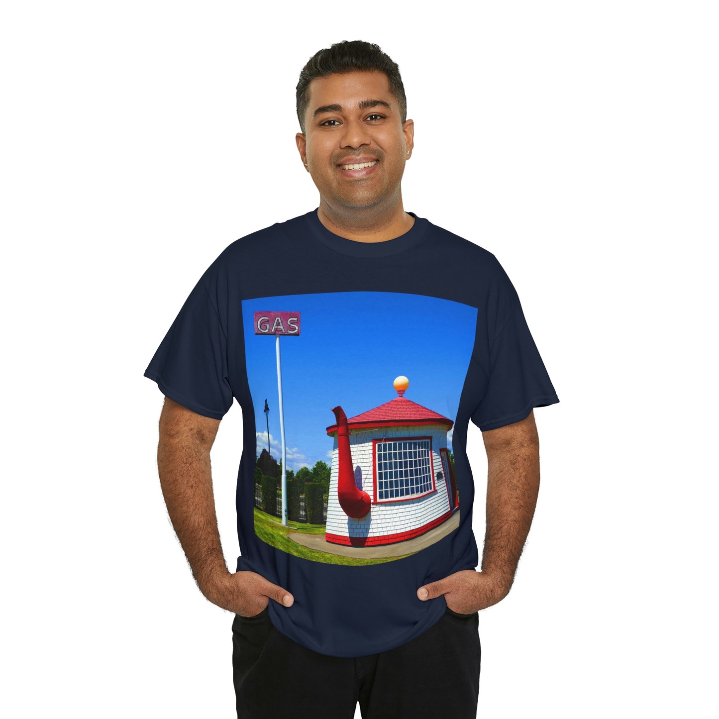 Historic Teapot Dome Service Station - Unisex Heavy Cotton Tee - Fry1Productions