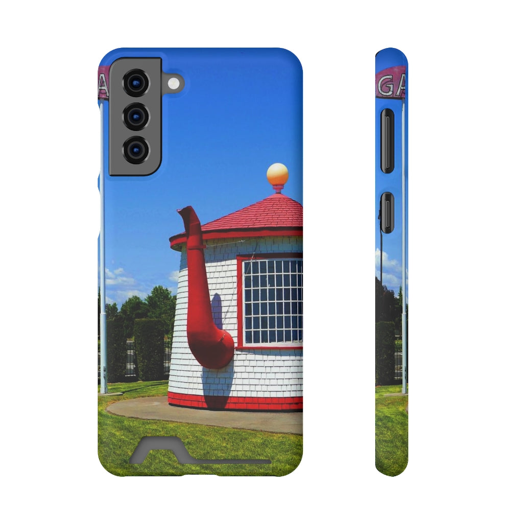 "Historic Teapot Dome Service Station" - Galaxy S22 S21 & iPhone 13 Case With Card Holder - Fry1Productions