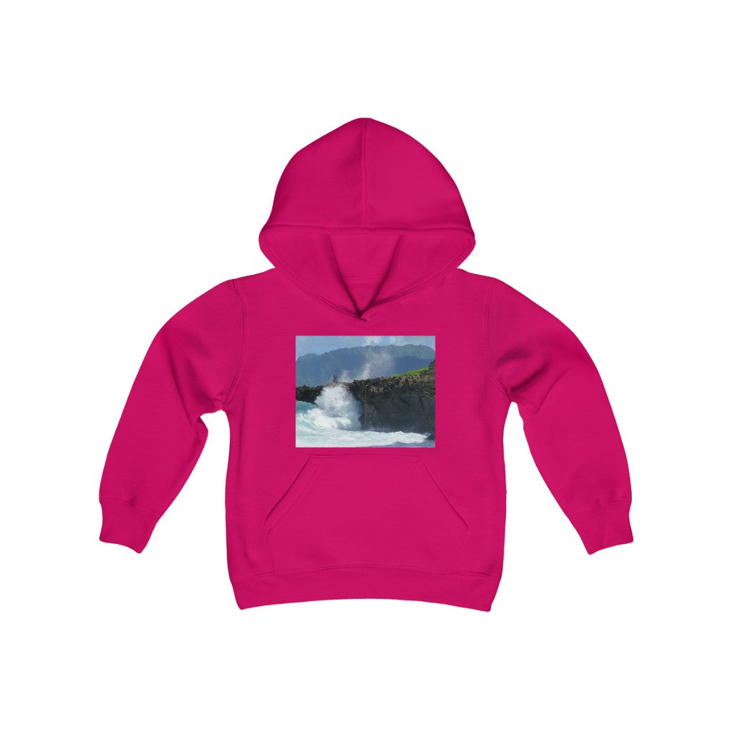 "Rockin Surfer's Rope" - Youth Heavy Blend Hooded Sweatshirt - Fry1Productions