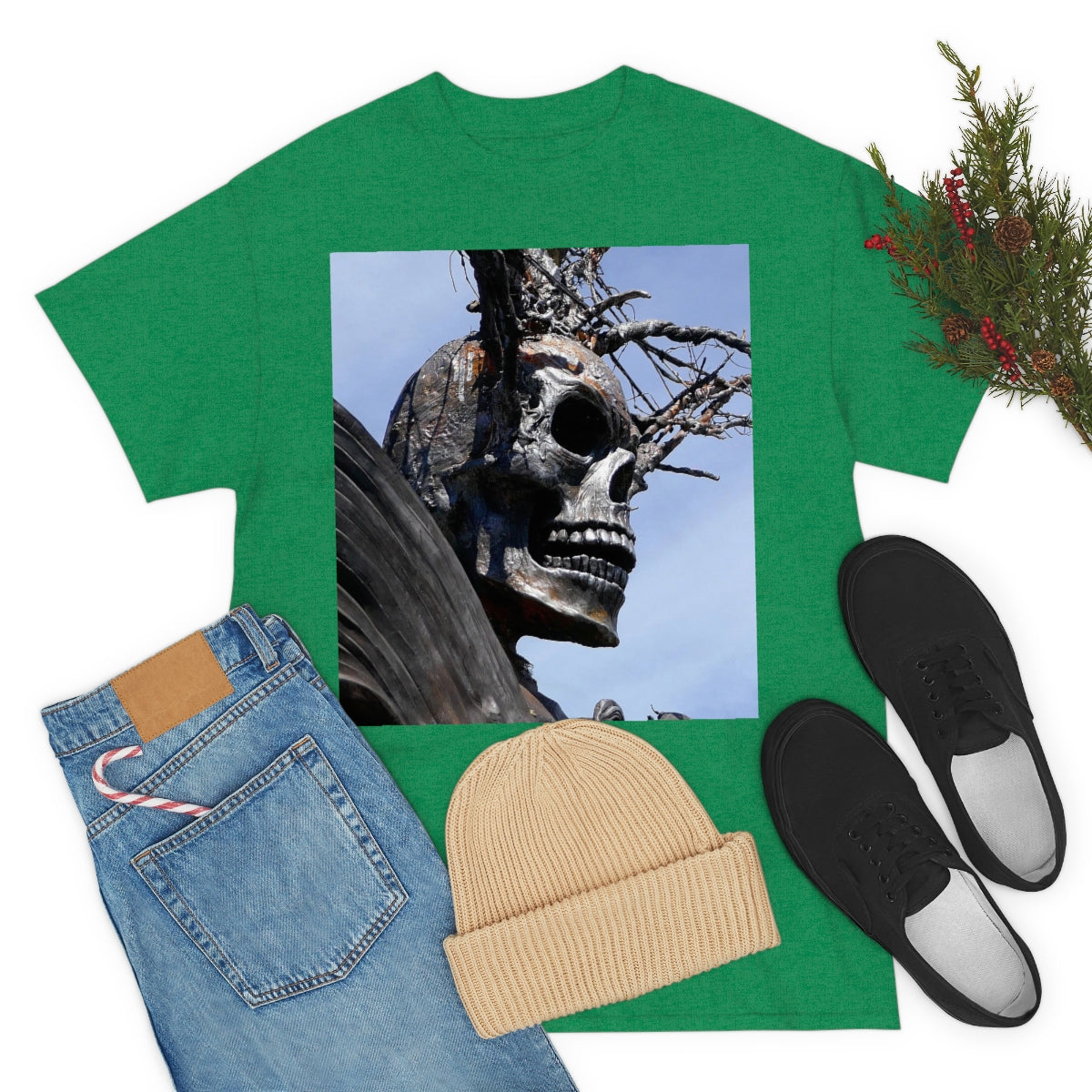 Skull Warrior (Closeup) - Unisex Heavy Cotton Tee - Fry1Productions